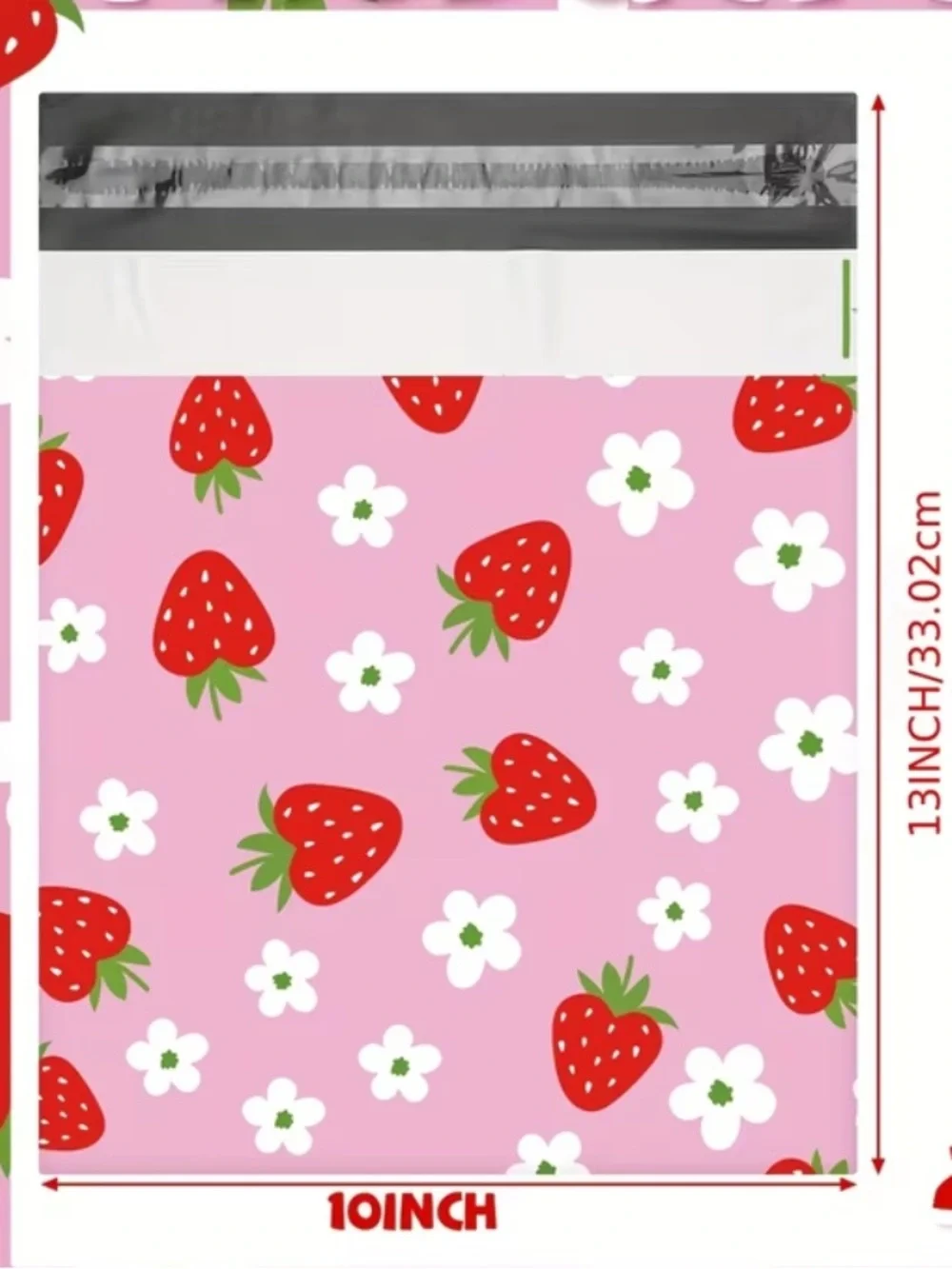 25 Pink Strawberry Floral Poly Mailers Boutique Packaging 🍓